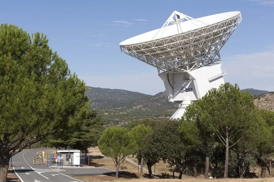 Vista de la antena de espacio profundo que la ESA (Agencia Espacial Europea) tiene en Cebreros (&Aacute;vila),