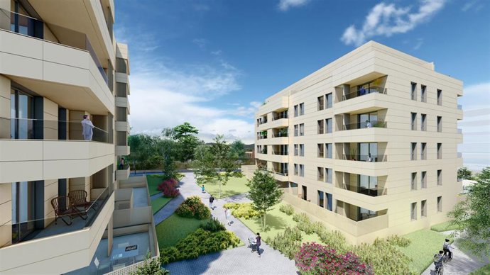 Archivo - Infograf&iacute;a de la nueva promoci&oacute;n de vivienda en Mungia (Bizkaia)