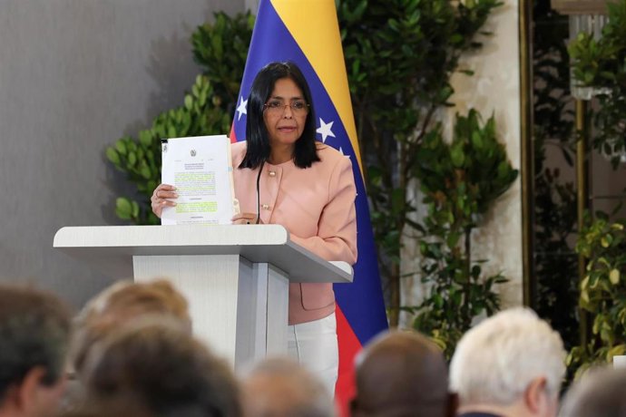 Archivo - La presidenta encargada de Venezuela, Delcy Rodr&iacute;guez