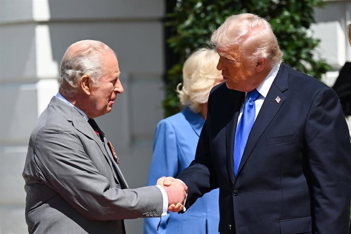 El rey Carlos III y el presidente de Estados Unidos, Donald Trump.