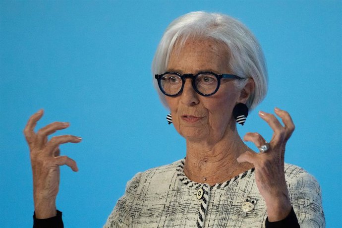 April 30, 2026, Frankfurt, Hesse, Germany: European Central Bank (ECB) President Christine Lagarde addresses a press conference following a Governing Council meeting in Frankfurt am Main, Germany.,Image: 1095443343, License: Rights-managed, Restrictions: