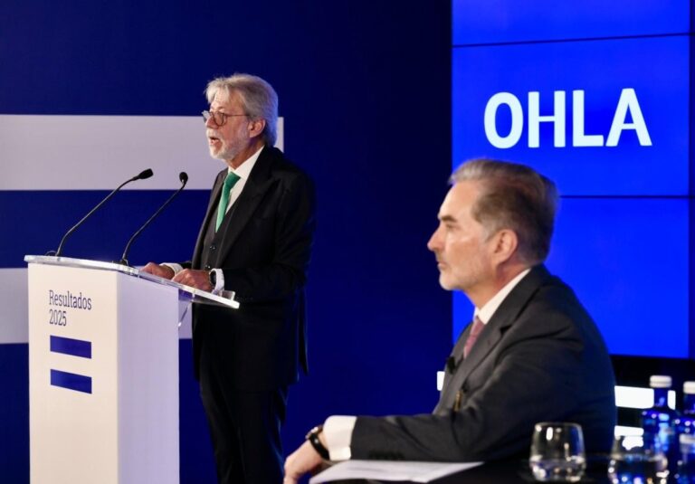 OHLA obtiene 7,8 millones de euros en el primer trimestre, y su Ebitda se dispara frente a 2025